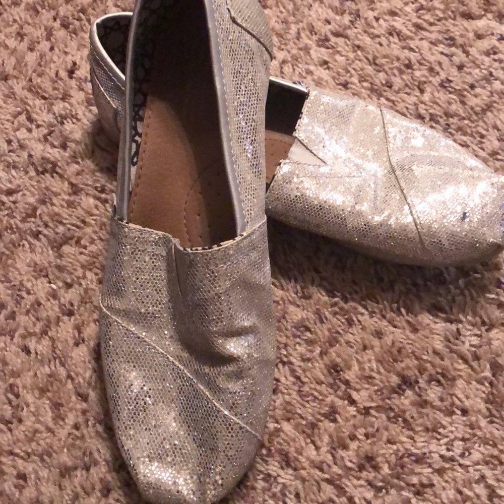 Silver Sequin Toms